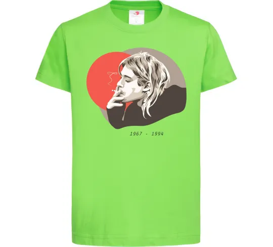 Дитяча футболка Курт Кобейн 1967-1994 Лаймовий фото
