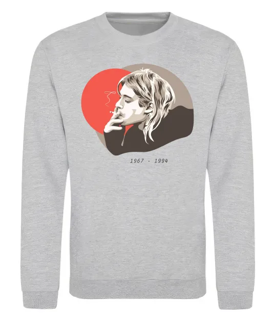 Світшот Курт Кобейн 1967-1994 Сірий меланж фото