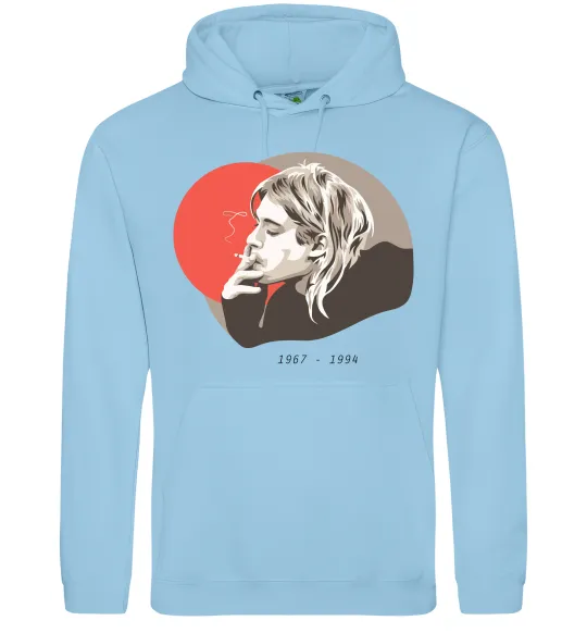 Женская толстовка (худи) Курт Кобейн 1967-1994 Голубой фото