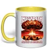 Чашка з кольоровою ручкою Megadeth Symphony of destruction Сонячно жовтий фото