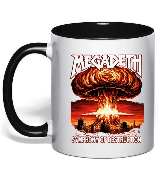 Чашка з кольоровою ручкою Megadeth Symphony of destruction Чорний фото