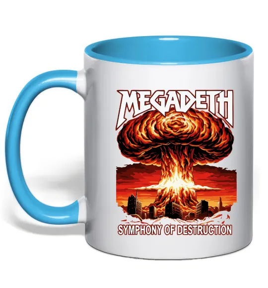 Чашка з кольоровою ручкою Megadeth Symphony of destruction Блакитний фото