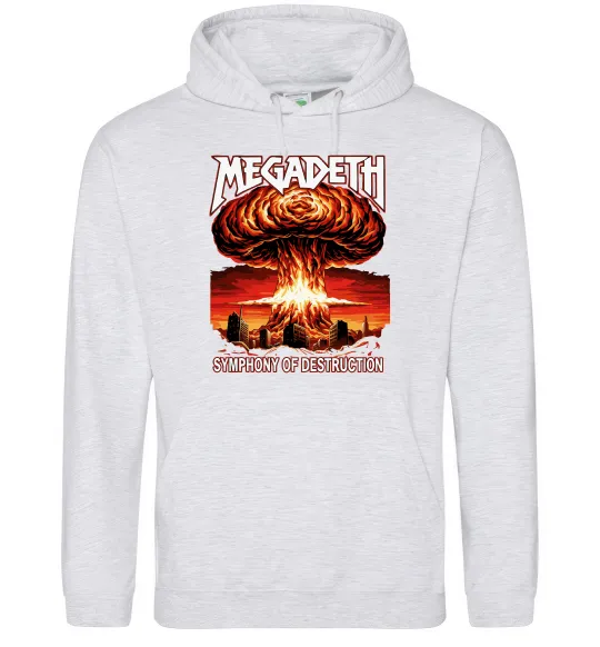 Чоловіча толстовка (худі) Megadeth Symphony of destruction Сірий меланж фото