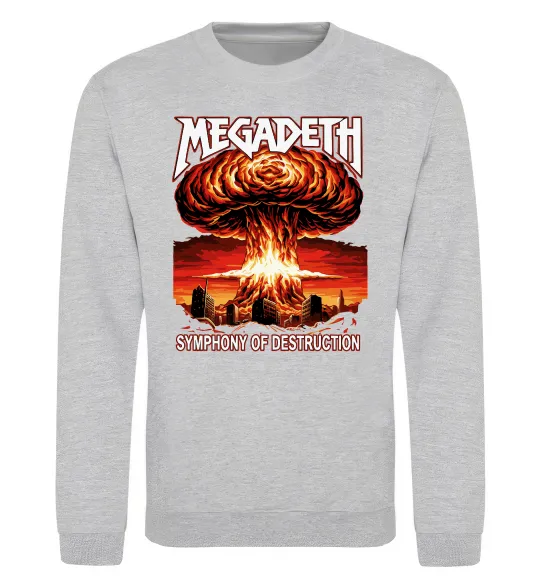Світшот Megadeth Symphony of destruction Сірий меланж фото