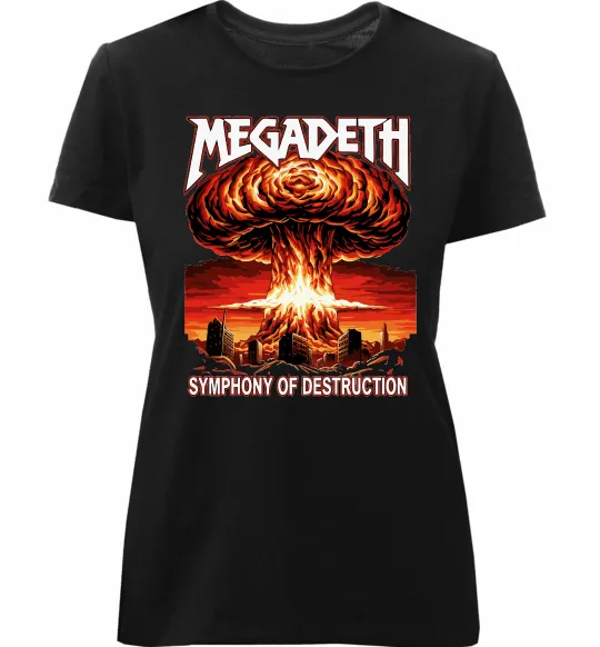 Жіноча преміум футболка Megadeth Symphony of destruction Чорний фото