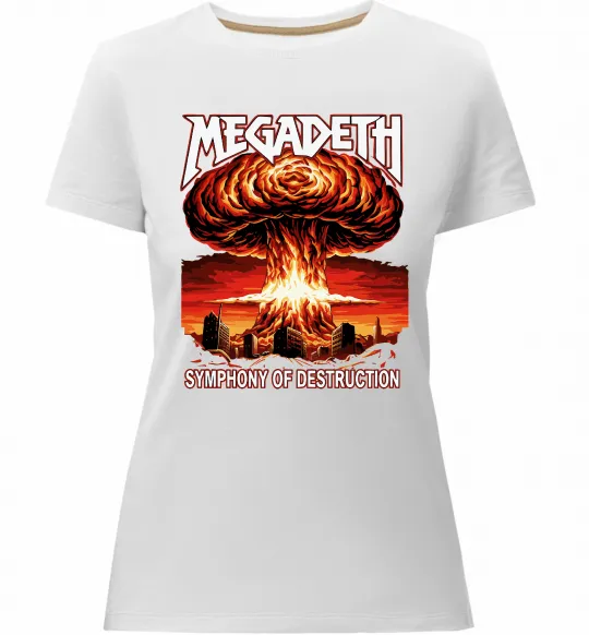 Жіноча преміум футболка Megadeth Symphony of destruction Білий фото