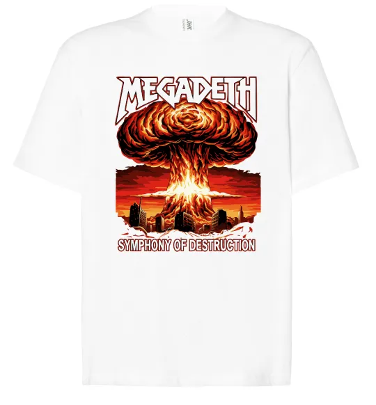 Футболка Оверсайз Megadeth Symphony of destruction Білий фото