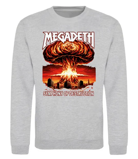 Світшот Megadeth Symphony of destruction Сірий меланж фото