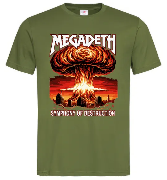 Чоловіча футболка Megadeth Symphony of destruction Оливковий фото