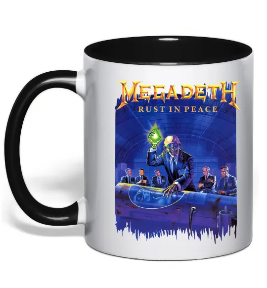 Чашка з кольоровою ручкою Megadeth Rust in peace Чорний фото