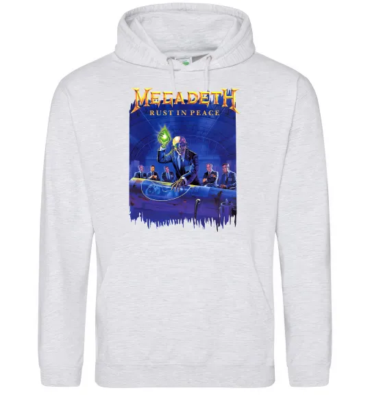 Чоловіча толстовка (худі) Megadeth Rust in peace Сірий меланж фото