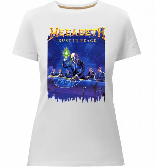 Жіноча преміум футболка Megadeth Rust in peace Білий фото