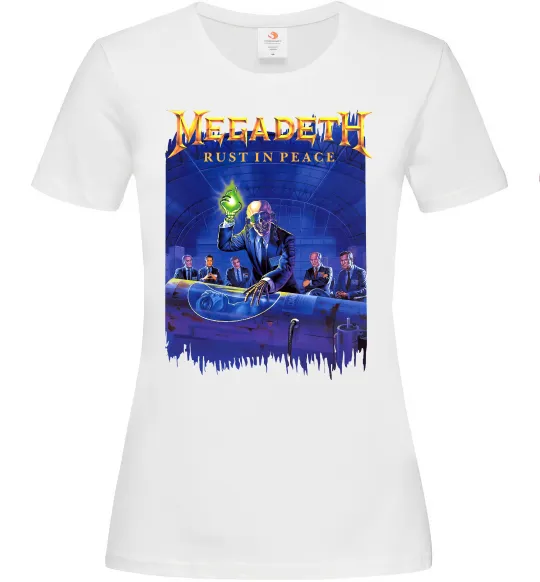 Жіноча футболка Megadeth Rust in peace Білий фото