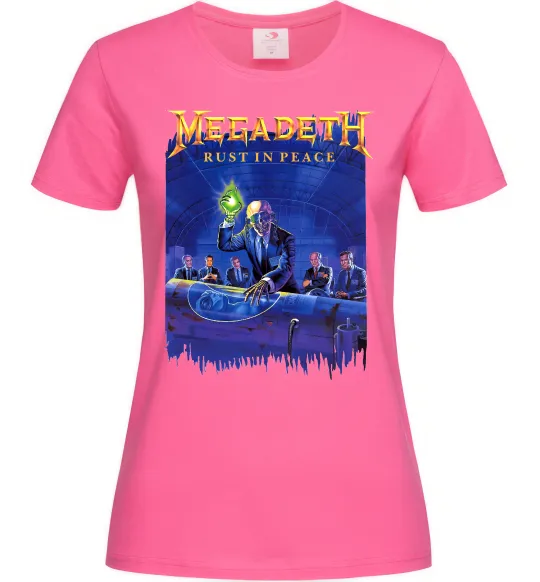 Жіноча футболка Megadeth Rust in peace Яскраво-рожевий фото