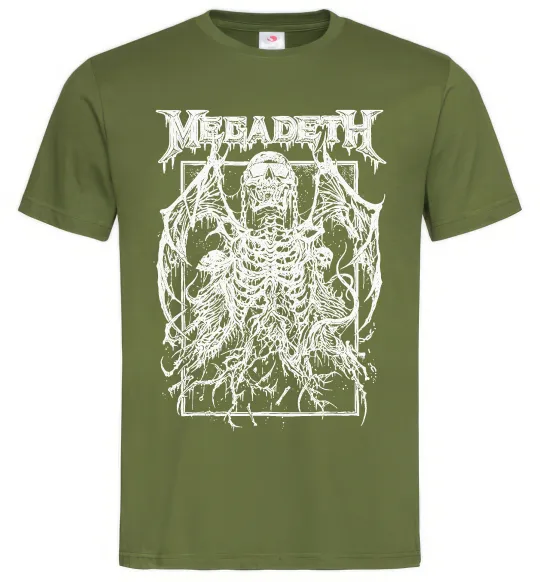 Чоловіча футболка Megadeth skeleton Оливковий фото