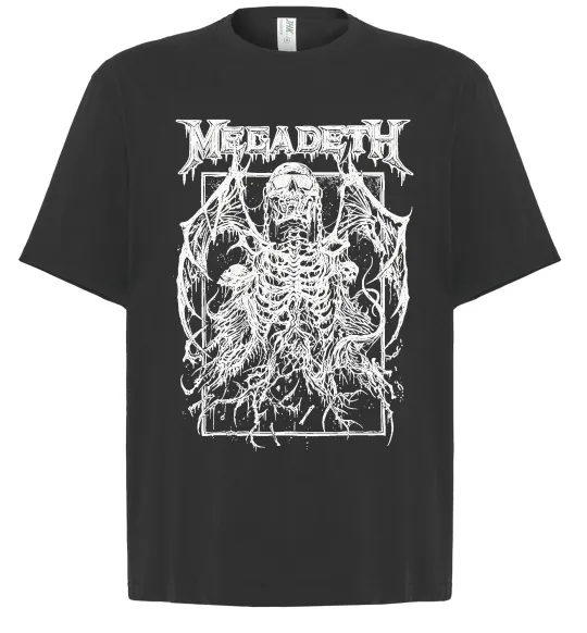 Футболка Оверсайз Megadeth skeleton Чорний фото