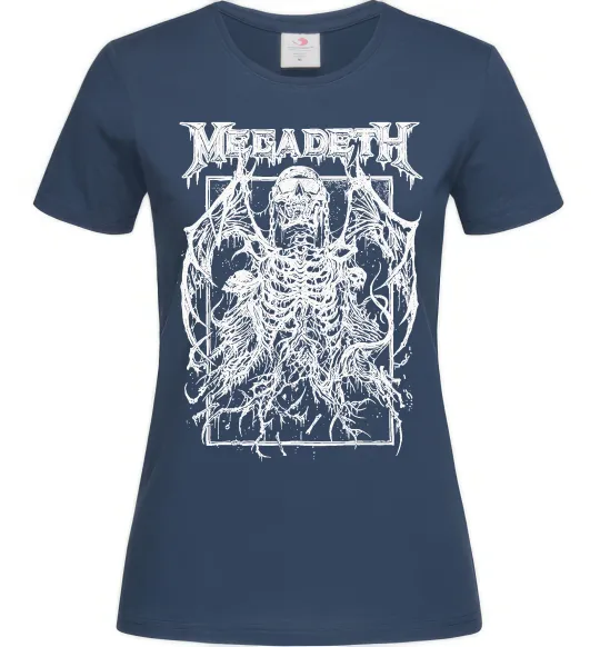Жіноча футболка Megadeth skeleton Темно-синій фото