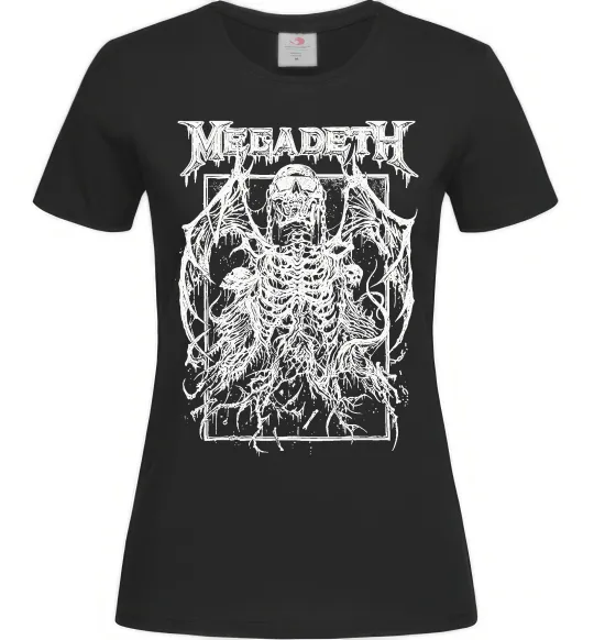Жіноча футболка Megadeth skeleton Чорний фото