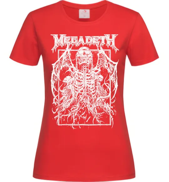 Жіноча футболка Megadeth skeleton Червоний фото