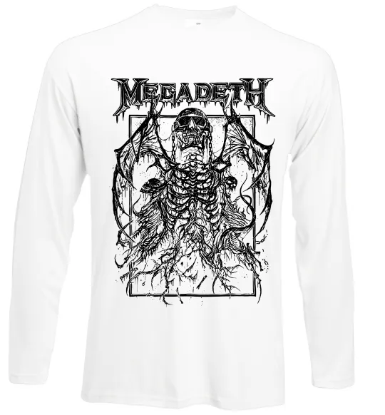 Лонгслів Megadeth skeleton Білий фото