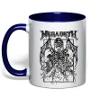 Чашка з кольоровою ручкою Megadeth skeleton Глибокий темно-синій фото