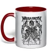 Чашка з кольоровою ручкою Megadeth skeleton Червоний фото