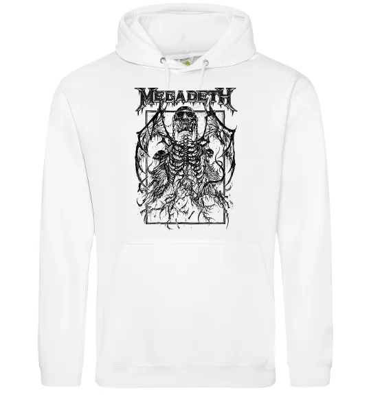 Жіноча толстовка (худі) Megadeth skeleton Білий фото
