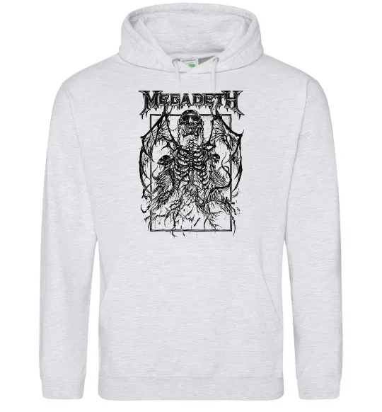 Жіноча толстовка (худі) Megadeth skeleton Сірий меланж фото