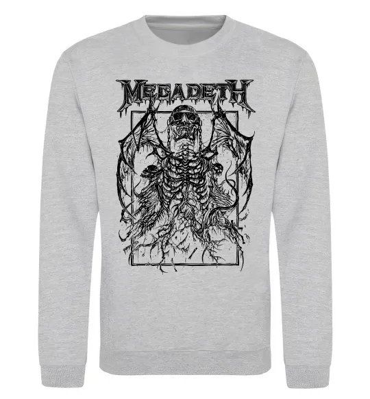 Свитшот Megadeth skeleton Серый меланж фото