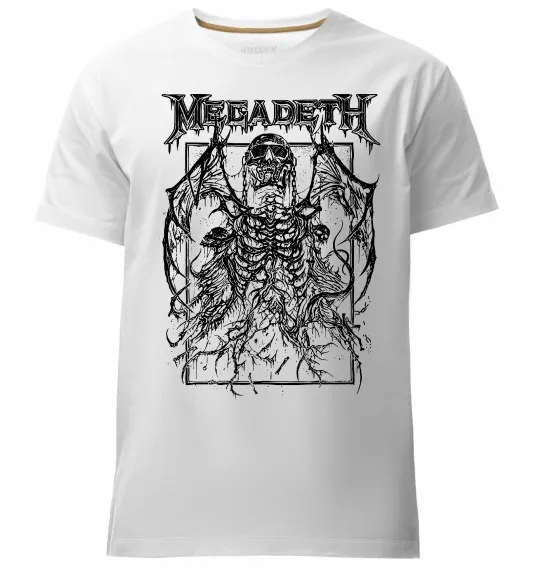 Чоловіча преміум футболка Megadeth skeleton Білий фото
