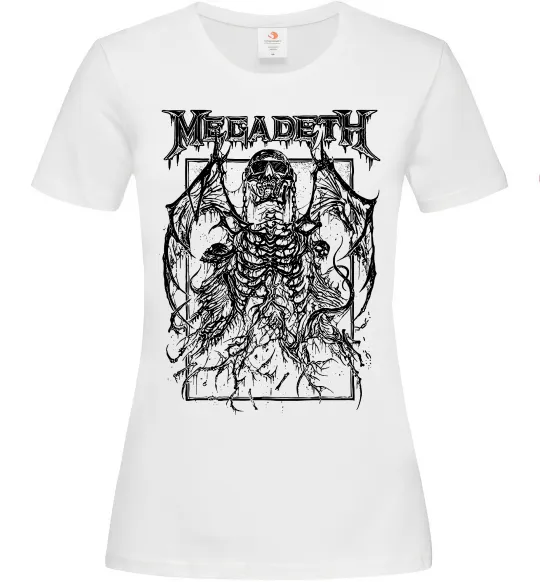 Жіноча футболка Megadeth skeleton Білий фото