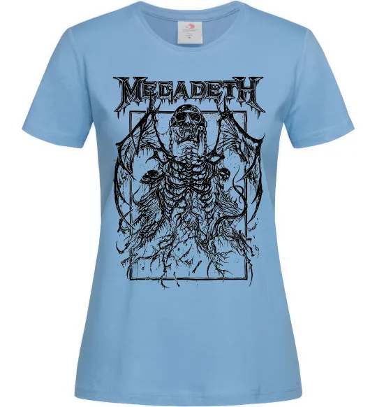 Жіноча футболка Megadeth skeleton Блакитний фото