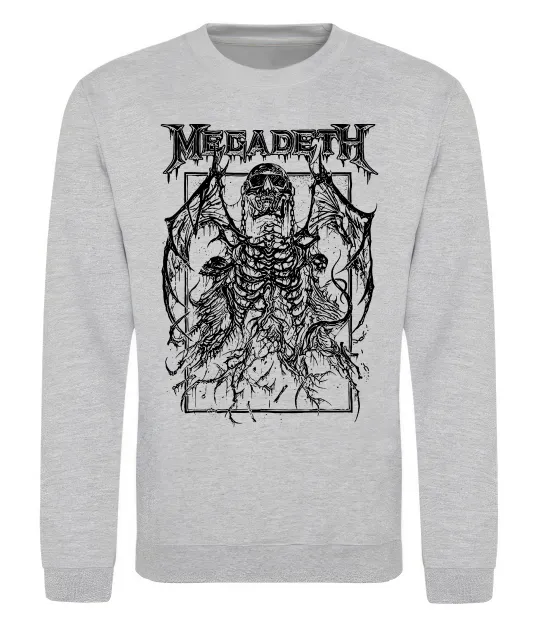 Світшот Megadeth skeleton Сірий меланж фото