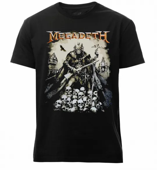 Чоловіча преміум футболка Megadeth черепи Чорний фото