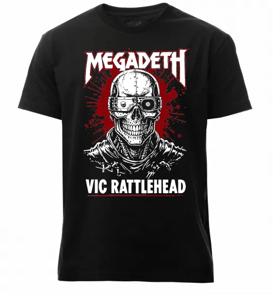 Чоловіча преміум футболка Megadeth Vic Rattlehead art Чорний фото
