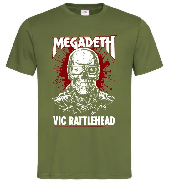 Чоловіча футболка Megadeth Vic Rattlehead art Оливковий фото