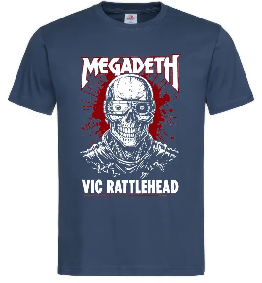 Чоловіча футболка Megadeth Vic Rattlehead art Темно-синій фото