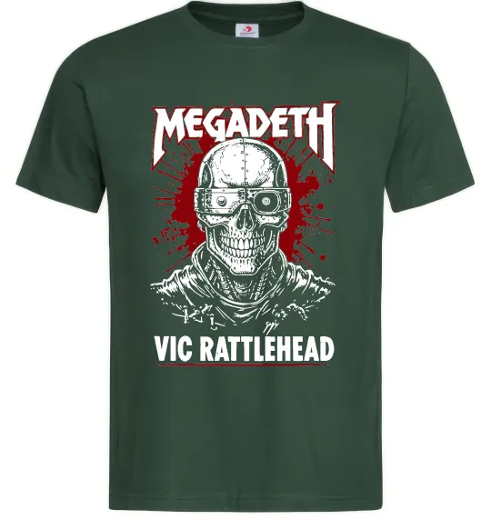 Чоловіча футболка Megadeth Vic Rattlehead art Темно-зелений фото