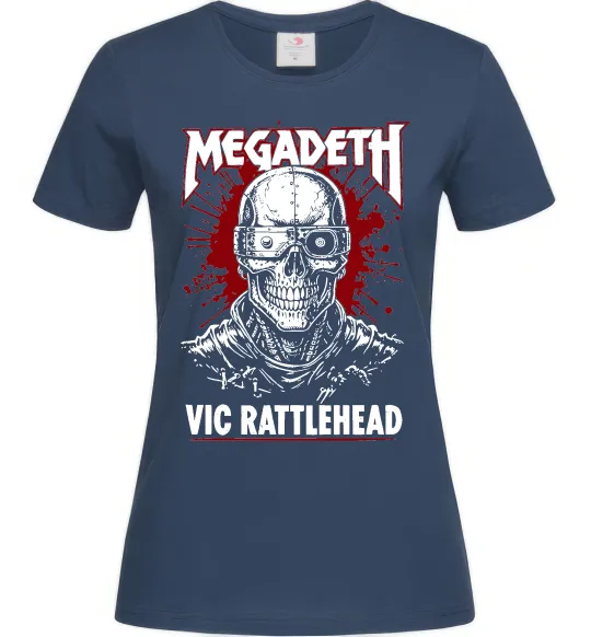 Жіноча футболка Megadeth Vic Rattlehead art Темно-синій фото