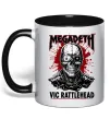 Чашка з кольоровою ручкою Megadeth Vic Rattlehead art Чорний Чашка з кольоровою ручкою Megadeth Vic Rattlehead art Чорний фото