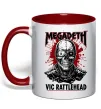 Чашка з кольоровою ручкою Megadeth Vic Rattlehead art Червоний Чашка з кольоровою ручкою Megadeth Vic Rattlehead art Червоний фото