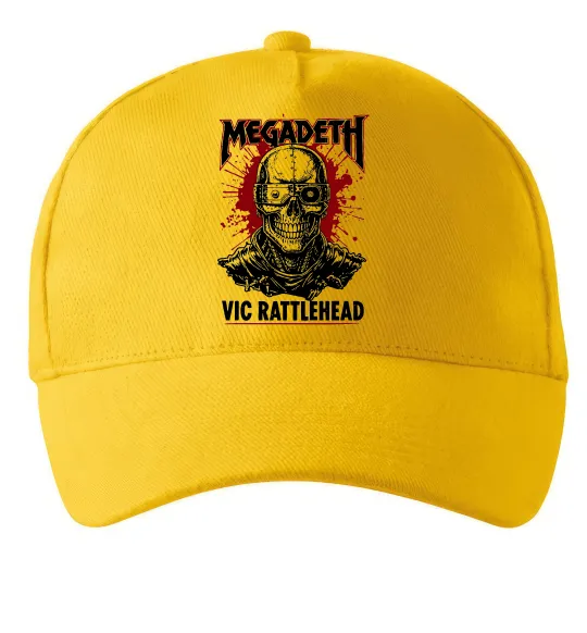 Кепка Megadeth Vic Rattlehead art Сонячно жовтий фото