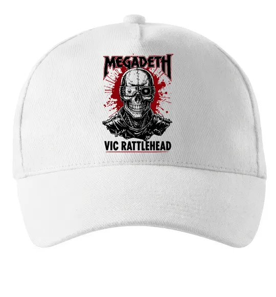 Кепка Megadeth Vic Rattlehead art Білий фото