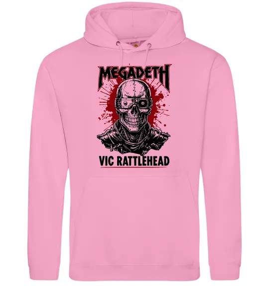 Мужская толстовка (худи) Megadeth Vic Rattlehead art Розовый фото