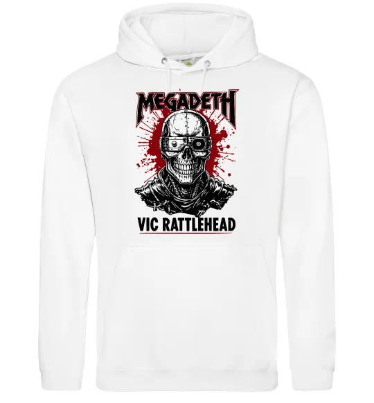 Жіноча толстовка (худі) Megadeth Vic Rattlehead art Білий фото