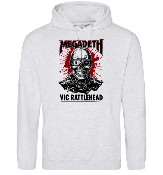 Жіноча толстовка (худі) Megadeth Vic Rattlehead art Сірий меланж фото