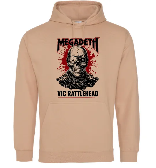 Жіноча толстовка (худі) Megadeth Vic Rattlehead art Пісочний фото
