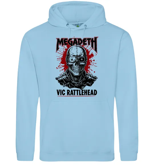 Женская толстовка (худи) Megadeth Vic Rattlehead art Голубой фото