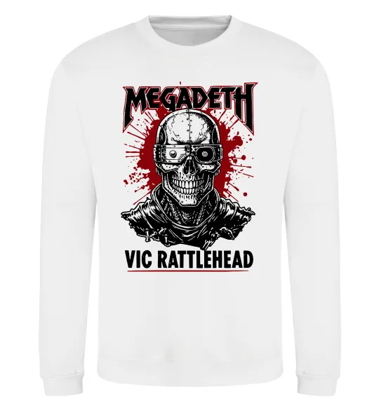 Світшот Megadeth Vic Rattlehead art Білий фото