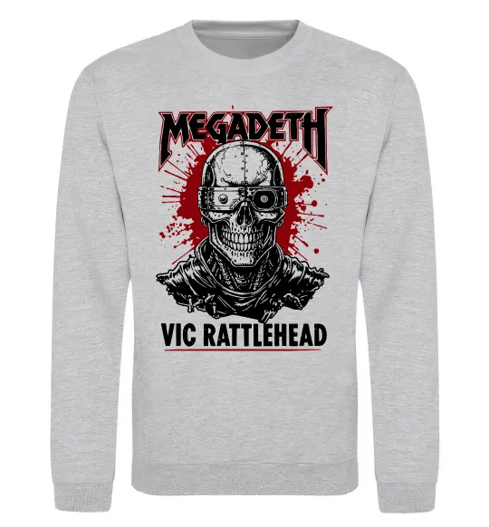Світшот Megadeth Vic Rattlehead art Сірий меланж фото